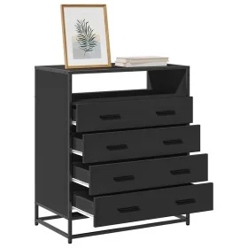 Cajonera de madera contrachapada negro 70x41x83,5 cm by , Drawers - Ref: Foro24-849089, Price: 120,73 €, Discount: %