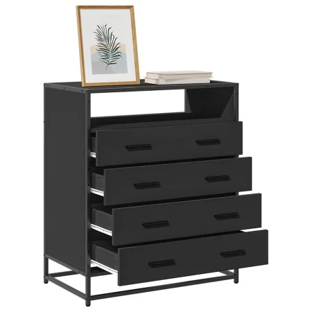 Cajonera de madera contrachapada negro 70x41x83,5 cm de , Cajoneras - Ref: Foro24-849089, Precio: 120,71 €, Descuento: %