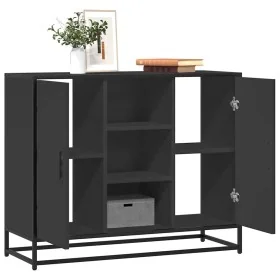 Aparador de madera de ingeniería negro 92x35x76 cm by , Sideboards - Ref: Foro24-849014, Price: 87,73 €, Discount: %