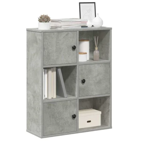 Estantería de madera de ingeniería gris hormigón 60x24x76,5 cm de , Librerías y estanterías - Ref: Foro24-860385, Precio: 68,...