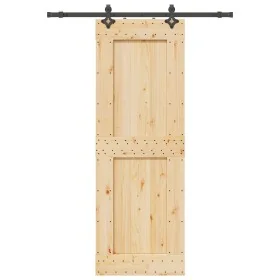 Puerta corredera con herrajes madera maciza de pino 80x210 cm by , Doors - Ref: Foro24-3332725, Price: 191,88 €, Discount: %
