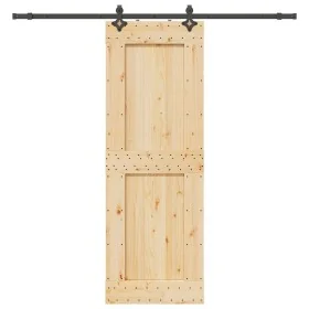 Puerta corredera con herrajes madera maciza de pino 80x210 cm von , Türen - Ref: Foro24-3332731, Preis: 208,48 €, Rabatt: %