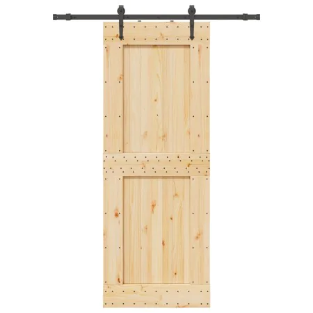 Puerta corredera con herrajes madera maciza de pino 85x210 cm by , Doors - Ref: Foro24-3332738, Price: 195,58 €, Discount: %