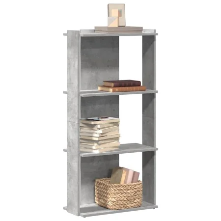 Librería de 3 niveles madera gris hormigón 60x30x120 cm de , Librerías y estanterías - Ref: Foro24-860268, Precio: 57,78 €, D...