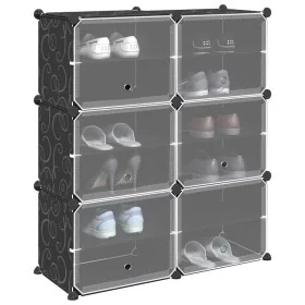 Estantería de cubos con 6 compartimentos y puertas PP negro by , Shoe racks and shoe organizers - Ref: Foro24-4019576, Price:...
