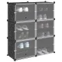 Estantería de cubos con 6 compartimentos y puertas PP negro by , Shoe racks and shoe organizers - Ref: Foro24-4019576, Price:...