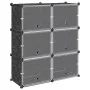 Estantería de cubos con 6 compartimentos y puertas PP negro by , Shoe racks and shoe organizers - Ref: Foro24-4019576, Price:...