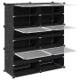 Estantería de cubos con 6 compartimentos y puertas PP negro by , Shoe racks and shoe organizers - Ref: Foro24-4019576, Price:...