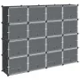 Estantería de cubos con 16 compartimentos y puertas PP negro de , Zapateros y organizadores de calzado - Ref: Foro24-4019581,...