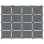 Estantería de cubos con 16 compartimentos y puertas PP negro de , Zapateros y organizadores de calzado - Ref: Foro24-4019581,...