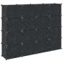 Estantería de cubos con 16 compartimentos y puertas PP negro de , Zapateros y organizadores de calzado - Ref: Foro24-4019581,...