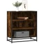 Aparador madera ingeniería y metal roble ahumado 68x35x76 cm de , Aparadores - Ref: Foro24-848976, Precio: 75,19 €, Descuento: %