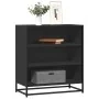 Aparador de madera de ingeniería y metal negro 68x35x76 cm de , Aparadores - Ref: Foro24-848974, Precio: 80,11 €, Descuento: %