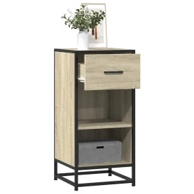 Aparador madera ingeniería y metal roble Sonoma 35,5x35x76 cm by , Sideboards - Ref: Foro24-848955, Price: 63,88 €, Discount: %