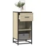 Aparador madera ingeniería y metal roble Sonoma 35,5x35x76 cm by , Sideboards - Ref: Foro24-848955, Price: 57,68 €, Discount: %