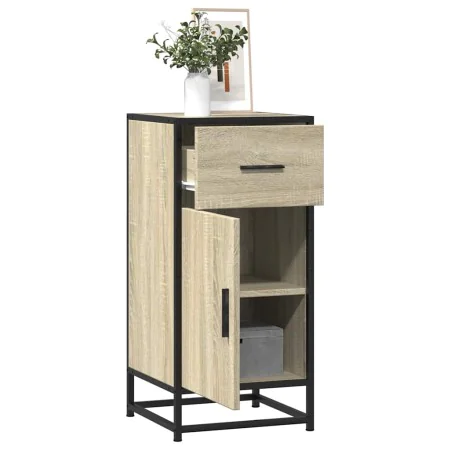 Aparador madera ingeniería y metal roble Sonoma 35,5x35x76 cm by , Sideboards - Ref: Foro24-848960, Price: 71,00 €, Discount: %