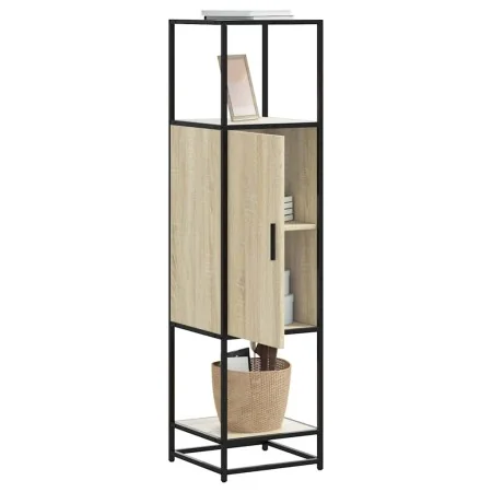 Aparador alto madera de ingeniería y metal 35,5x35x139 cm de , Aparadores - Ref: Foro24-849035, Precio: 75,42 €, Descuento: %