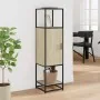 Aparador alto madera de ingeniería y metal 35,5x35x139 cm de , Aparadores - Ref: Foro24-849035, Precio: 75,42 €, Descuento: %