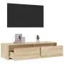 Mueble de TV con luces LED roble sonoma 100X35,5x25 cm von , TV-Möbel - Ref: Foro24-860240, Preis: 78,67 €, Rabatt: %