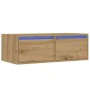 Mueble de TV con luces LED roble artisan 75x35,5x25 cm by , TV Furniture - Ref: Foro24-860237, Price: 69,43 €, Discount: %