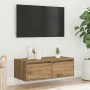 Mueble de TV con luces LED roble artisan 75x35,5x25 cm by , TV Furniture - Ref: Foro24-860237, Price: 69,43 €, Discount: %