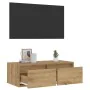 Mueble de TV con luces LED roble artisan 75x35,5x25 cm by , TV Furniture - Ref: Foro24-860237, Price: 69,43 €, Discount: %