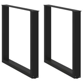 Patas para mesa de comedor en forma de U 2 uds acero negro by , Table legs - Ref: Foro24-4013188, Price: 85,09 €, Discount: %