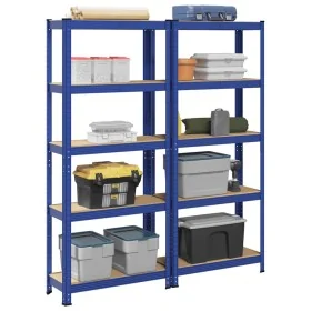 Estanterías de 5 baldas 2 uds madera contrachapada y acero azul von , Industrieregale - Ref: Foro24-3307586, Preis: 75,64 €, ...