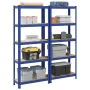 Estanterías de 5 baldas 2 uds madera contrachapada y acero azul by , Industrial shelving - Ref: Foro24-3307586, Price: 75,53 ...
