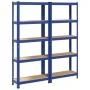 Estanterías de 5 baldas 2 uds madera contrachapada y acero azul by , Industrial shelving - Ref: Foro24-3307586, Price: 75,53 ...