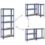 Estanterías de 5 baldas 2 uds madera contrachapada y acero azul by , Industrial shelving - Ref: Foro24-3307586, Price: 75,53 ...
