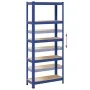 Estanterías de 5 baldas 2 uds madera contrachapada y acero azul by , Industrial shelving - Ref: Foro24-3307586, Price: 75,53 ...