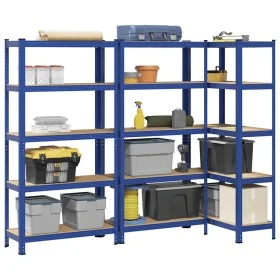 Estanterías de 5 baldas 3 uds madera contrachapada y acero azul von , Industrieregale - Ref: Foro24-3307592, Preis: 133,39 €,...