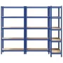 Estanterías de 5 baldas 3 uds madera contrachapada y acero azul by , Industrial shelving - Ref: Foro24-3307592, Price: 133,39...