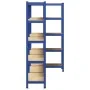 Estanterías de 5 baldas 3 uds madera contrachapada y acero azul by , Industrial shelving - Ref: Foro24-3307592, Price: 133,39...