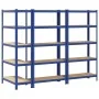 Estanterías de 5 baldas 3 uds madera contrachapada y acero azul by , Industrial shelving - Ref: Foro24-3307592, Price: 133,39...