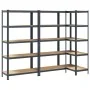 Estante almacenaje 5 niveles 3 uds acero y madera contrachapada by , Industrial shelving - Ref: Foro24-3307609, Price: 179,61...