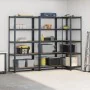 Estante almacenaje 5 niveles 3 uds acero y madera contrachapada by , Industrial shelving - Ref: Foro24-3307609, Price: 179,61...