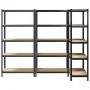 Estante almacenaje 5 niveles 3 uds acero y madera contrachapada by , Industrial shelving - Ref: Foro24-3307609, Price: 179,61...
