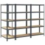 Estante almacenaje 5 niveles 3 uds acero y madera contrachapada by , Industrial shelving - Ref: Foro24-3307609, Price: 179,61...