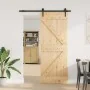 Puerta corredera con herrajes madera maciza de pino 80x210 cm de , Puertas - Ref: Foro24-3332643, Precio: 222,36 €, Descuento: %