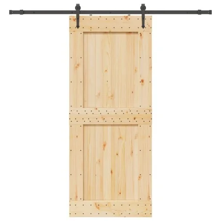 Puerta corredera con herrajes madera maciza de pino 95x210 cm de , Puertas - Ref: Foro24-3332746, Precio: 210,71 €, Descuento: %