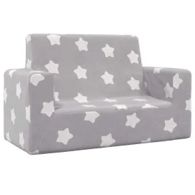 Sofá infantil de 2 plazas gris claro con estrellas felpa suave von , Baby- und Kleinkindmöbel - Ref: Foro24-4104796, Preis: 4...