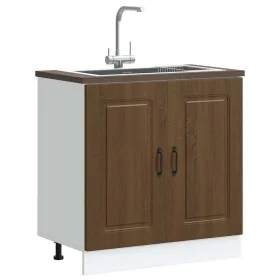 Mueble bajo para fregadero Kalmar roble marrón 80x46x81,5 cm von , Küchenschränke - Ref: Foro24-853454, Preis: 75,87 €, Rabat...