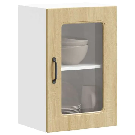 Armario pared cocina puerta de cristal Kalmar roble sonoma by , Kitchen cabinets - Ref: Foro24-853530, Price: 55,91 €, Discou...