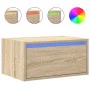Mesitas de noche de pared con luces LED 2 unidades roble Sonoma von , TV-Möbel - Ref: Foro24-860216, Preis: 91,95 €, Rabatt: %