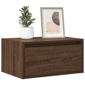 Mesita de noche de pared con luces LED roble marrón by , TV Furniture - Ref: Foro24-860223, Price: 54,89 €, Discount: %