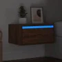 Mesita de noche de pared con luces LED roble marrón von , TV-Möbel - Ref: Foro24-860223, Preis: 54,89 €, Rabatt: %