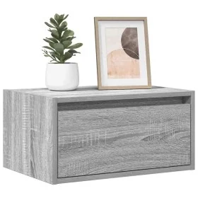 Mesita de noche de pared con luces LED gris Sonoma von , TV-Möbel - Ref: Foro24-860221, Preis: 54,89 €, Rabatt: %