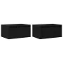 Mesitas de noche de pared con luces LED 2 unidades roble negro de , Muebles TV - Ref: Foro24-860214, Precio: 97,78 €, Descuen...